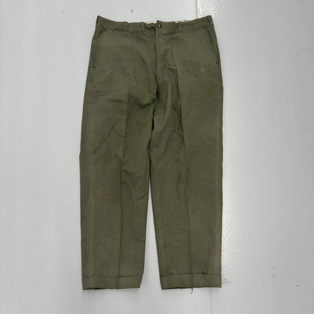 Vintage 60s Sears Green Sanforized Workwear Chinos 34x27